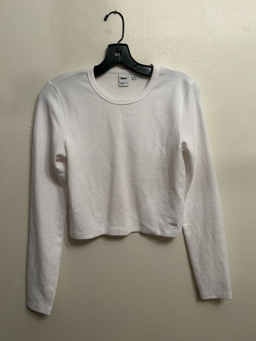 TNA Waffle Long Sleeve White Shirt Size M